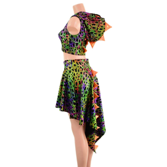 Dragon Tail Skirt & Crop Hoodie Set - Coquetry Clothing