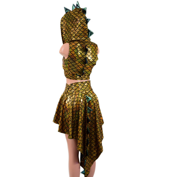 Dragon Tail Skirt & Crop Hoodie Set - Coquetry Clothing