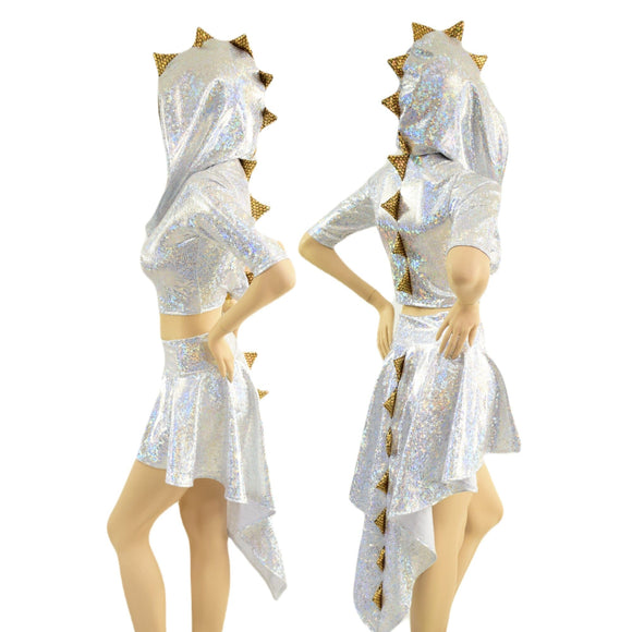 Dragon Tail Skirt & Crop Hoodie Set - Coquetry Clothing