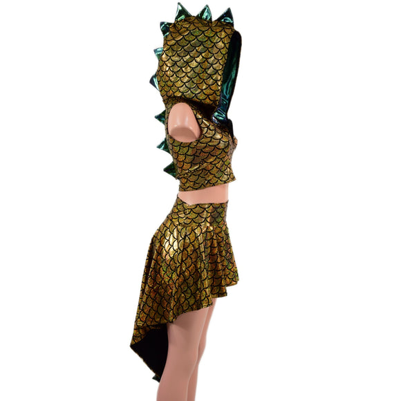 Dragon Tail Skirt & Crop Hoodie Set - Coquetry Clothing