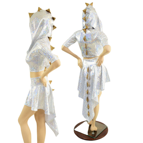 Dragon Tail Skirt & Crop Hoodie Set - Coquetry Clothing