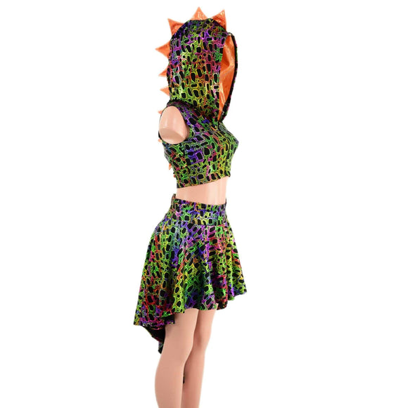 Dragon Tail Skirt & Crop Hoodie Set - Coquetry Clothing