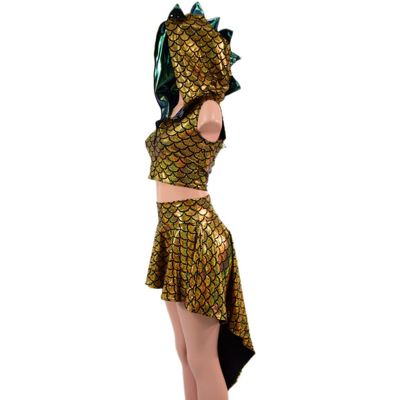 Dragon Tail Skirt & Crop Hoodie Set - Coquetry Clothing