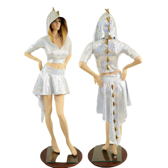 Dragon Tail Skirt & Crop Hoodie Set - Coquetry Clothing