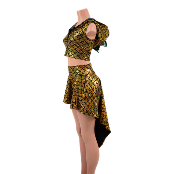 Dragon Tail Skirt & Crop Hoodie Set - Coquetry Clothing