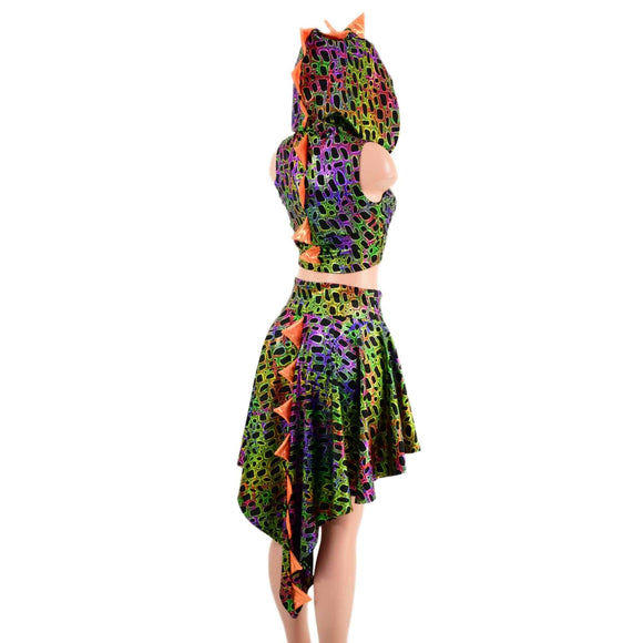Dragon Tail Skirt & Crop Hoodie Set - Coquetry Clothing