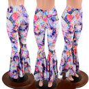 Dreamscape Print High Waist Bell Bottom Flares - Coquetry Clothing