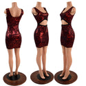 Primeval Red Bodycon Tank Dress with Ribcage Cutout - 2