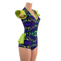 Neon Melt Flip Sleeve Ruffle Rump Romper - 5