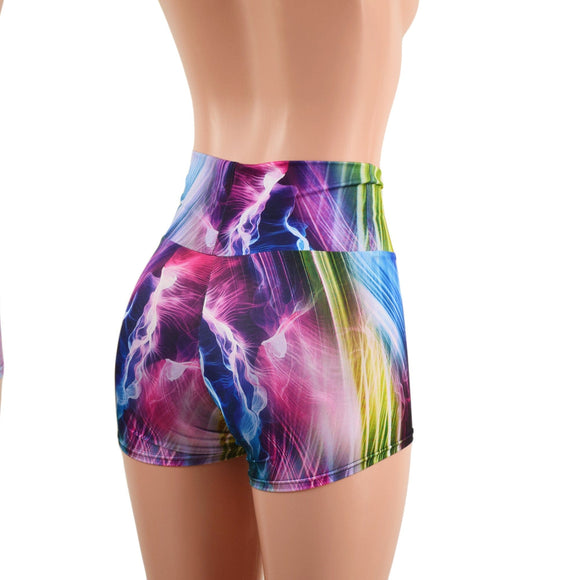 Electric Slide High Waist Shorts READY to SHIP - Coquetry Clothing
