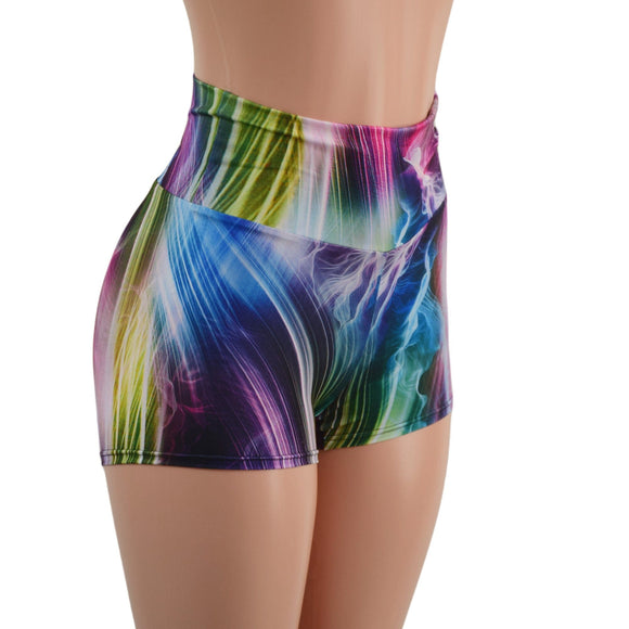 Electric Slide High Waist Shorts READY to SHIP - Coquetry Clothing