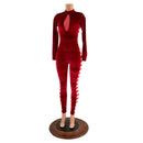 Elf Catsuit in Red Velvet - Coquetry Clothing