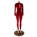 Elf Catsuit in Red Velvet - Coquetry Clothing