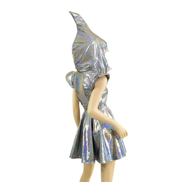 Silver Holographic Sexy Shark Skater Dress - 5