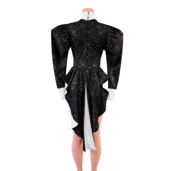 Faux Tux Romper with Tails, Tie, and Turtleneck - Coquetry Clothing