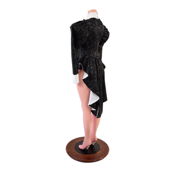 Faux Tux Romper with Tails, Tie, and Turtleneck - Coquetry Clothing