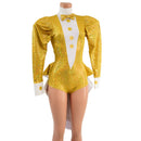 Faux Tux Romper with Tails, Tie, and Turtleneck - Coquetry Clothing