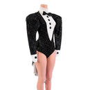 Faux Tux Romper with Tails, Tie, and Turtleneck - Coquetry Clothing