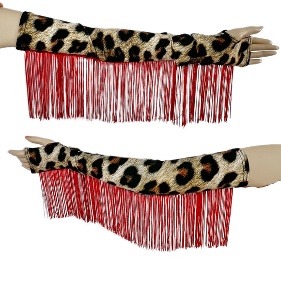 Fingerless Arm Warmer Gloves with Fringe - Coquetry Clothing