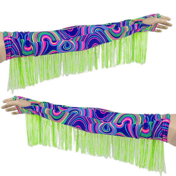 Fingerless Arm Warmer Gloves with Fringe - Coquetry Clothing