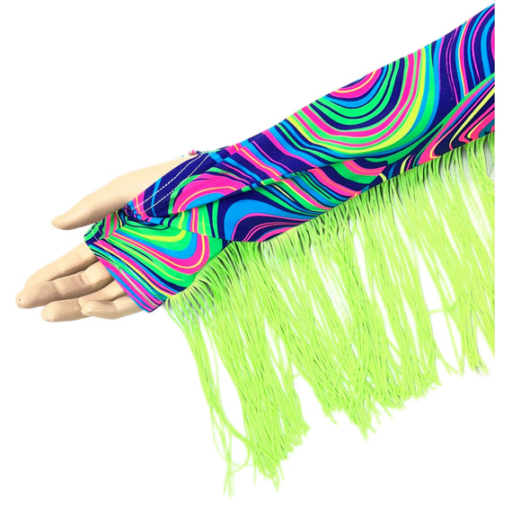 Fingerless Arm Warmer Gloves with Fringe - Coquetry Clothing