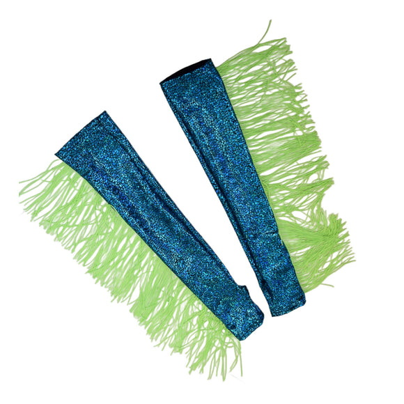 Fingerless Arm Warmer Gloves with Fringe - Coquetry Clothing