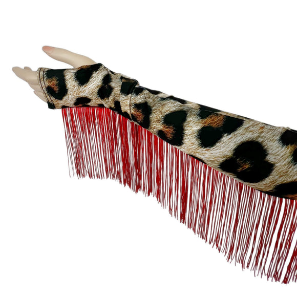 Fingerless Arm Warmer Gloves with Fringe - Coquetry Clothing