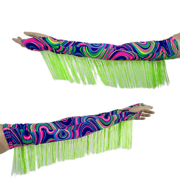 Fingerless Arm Warmer Gloves with Fringe - Coquetry Clothing
