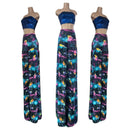 Fitted at the Hips Stilt Pants in UV Glow Galaxy - Coquetry Clothing