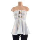 Flashbulb Holographic Laceup Peplum Top - Coquetry Clothing