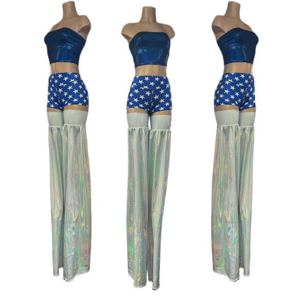 Flashbulb White Holographic Stilt Covers - Coquetry Clothing