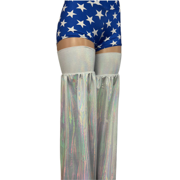 Flashbulb White Holographic Stilt Covers - Coquetry Clothing