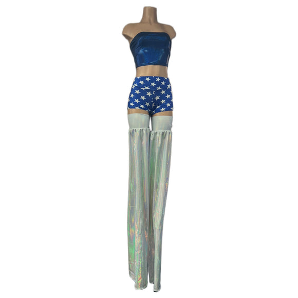 Flashbulb White Holographic Stilt Covers - Coquetry Clothing
