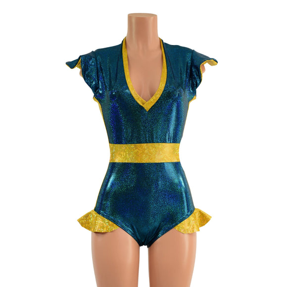 Flip Sleeve Paneled Romper - Coquetry Clothing