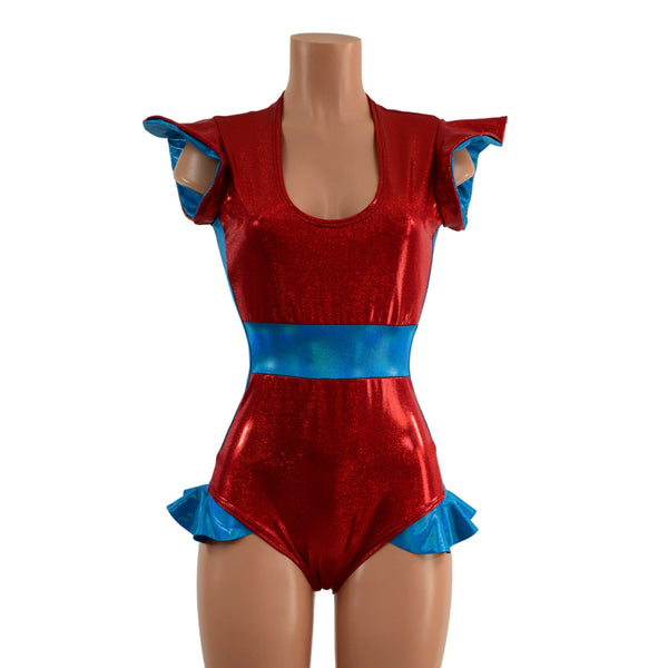 Flip Sleeve Paneled Romper - 2