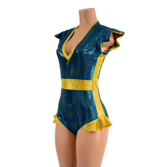 Flip Sleeve Paneled Romper - Coquetry Clothing