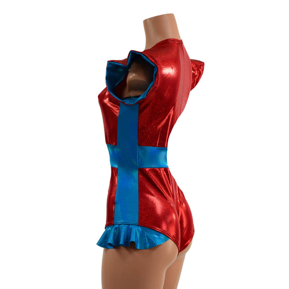 Flip Sleeve Paneled Romper - Coquetry Clothing