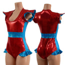 Flip Sleeve Paneled Romper - Coquetry Clothing