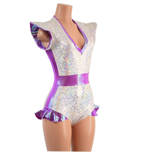 Flip Sleeve Paneled Romper - Coquetry Clothing