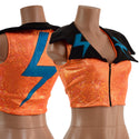 Zippered Crop Vest with Bolts and Showtime Collar - 1