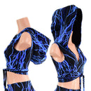 Front Lace Up High Waist Solar Flares and Wrap & Tie Hooded Crop - Coquetry Clothing
