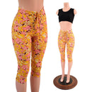 Front Laceup Capri Leggings in What The Floral - Coquetry Clothing