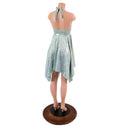 Frostbite Holographic Handkerchief Hemline Halter Dress - Coquetry Clothing