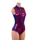 Fuchsia and Blue Sparkly Jewel Sleeveless Stella Romper with Side Panels - Coquetry Clothing