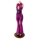 Fuchsia Solar Flare Catsuit with Keyhole Neckline - Coquetry Clothing