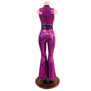 Fuchsia Solar Flare Catsuit with Keyhole Neckline - Coquetry Clothing