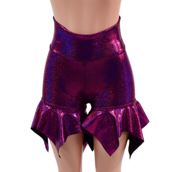 Fuchsia Sparkly Jewel High Waist Pixie Shorts - Coquetry Clothing
