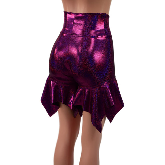 Fuchsia Sparkly Jewel High Waist Pixie Shorts - Coquetry Clothing