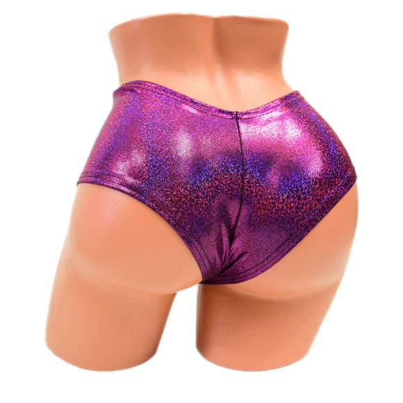 Fuchsia Sparkly Jewel Ultra Cheeky Booty Shorts - Coquetry Clothing
