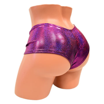 Fuchsia Sparkly Jewel Ultra Cheeky Booty Shorts - Coquetry Clothing